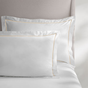 Ricamo Sham White/Mink