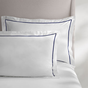 Ricamo Sham White/Navy