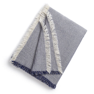 Brentwood Cotton-Wool Throw Indigo Blue
