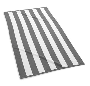 Cabana Stripe Pool Towels Dark Grey