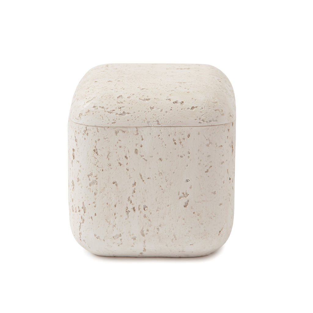 Aman Ivory and Gold Faux Limestone Resin Bath Accessories