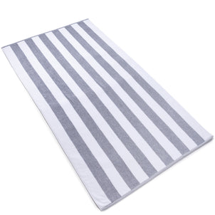 Cabana Stripe Pool Towels grey