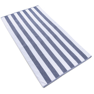 Cabana Stripe Pool Towels Pacific Blue