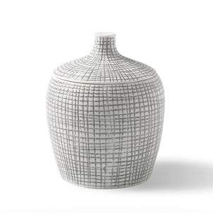Raffia Cotton Jar Porcelain